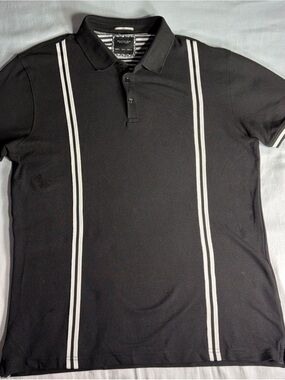 Cactus Black Polo with White Contrast Trim - Men